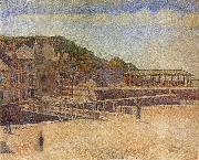 Georges Seurat The Bridge of Port en bessin and Seawall oil
